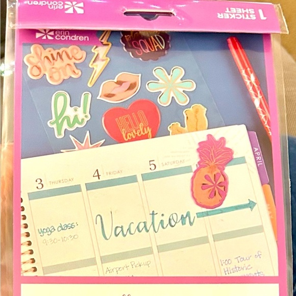 🍁3/$10 Erin Condren Planner Vibes Collection 3D Puffy Sticker Sheet NWT - Picture 4 of 5